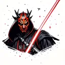 Darth Maul with a celestial background tattoo design idea