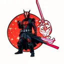 Darth Maul with a celestial background tattoo design idea