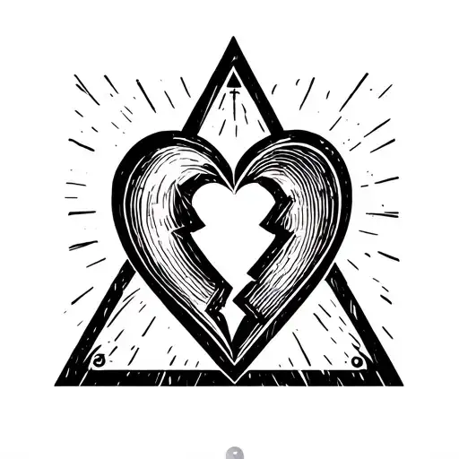 illuminati broken heart no love tattoo design idea
