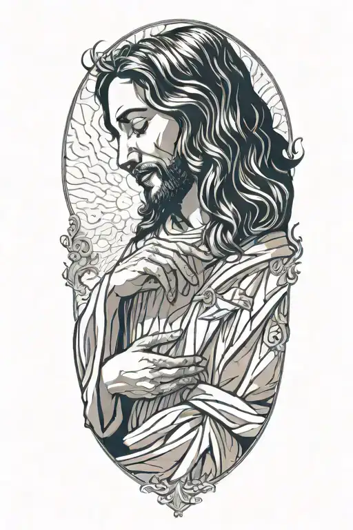 jesus detail The woman holding tattoo design idea