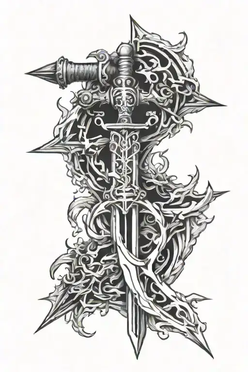 Crucible sword doom eternal tattoo design idea