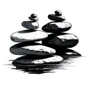 minimalist balancing rocks tattoo design idea