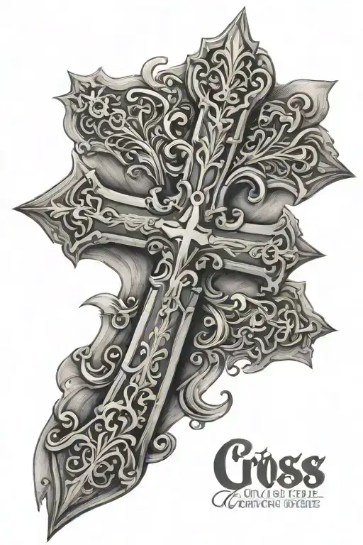 cross with a verse   tattoo design idea