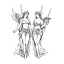 apollo and artemis tattoo design idea