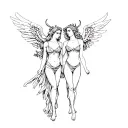 apollo and artemis tattoo design idea