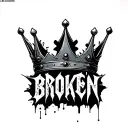 "Broken" broken king crown tattoo design idea