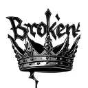 "Broken" broken king crown tattoo design idea