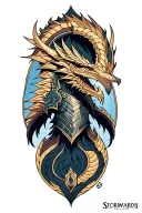 Dragonscale armor tattoo featuring stormlight archive stonewards logo tattoo design idea