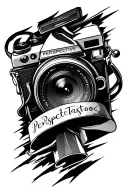 "Perspective " perspective change through a camera tattoo design idea