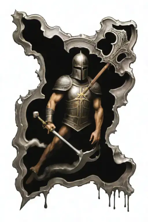 Armor of God, Christian Cross, War, Heaven tattoo design idea