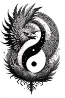 Phoenix, mandala, yin yang, tree of life tattoo design idea