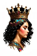 king and queen crown tattoo design idea