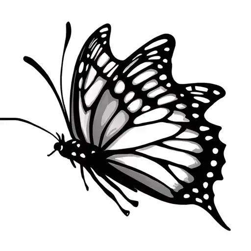 butterfly trail tattoo design idea