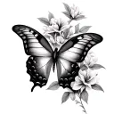 butterfly trail tattoo design idea