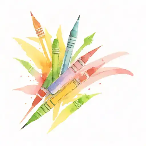 crayons still color tattoo design idea