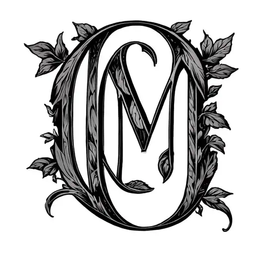 my grandmother's initials which are Q M tattoo design idea