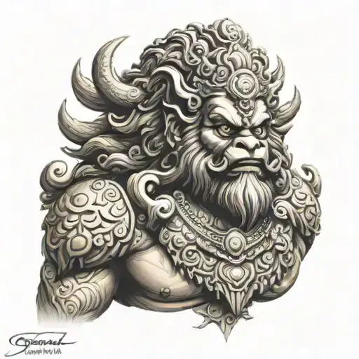 lord narasimha tattoo design idea