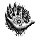 Healing Hand symbol tattoo design idea