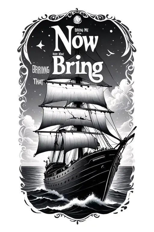 "Now Bring Me That Horizon " "Now Bring Me That Horizon " black pearl ship sailing tattoo design idea