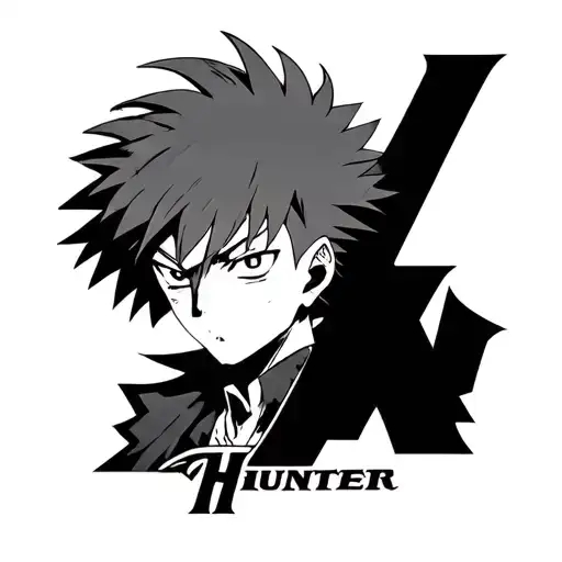 hunter x Hunter one piece featuring logo combined tattoo design idea