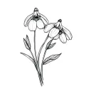 snowdrop and poppy flower bouquet tattoo design idea