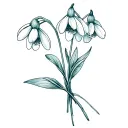 snowdrop and poppy flower bouquet tattoo design idea
