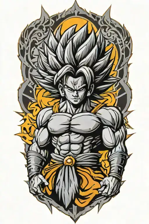 super saiyan indian tattoo design idea