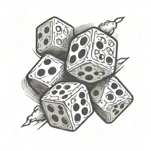 crossed out dice symbolizing the gamble tattoo design idea