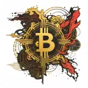 gold and black Bitcoin symbol veins coming out like organs tattoo design idea