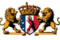 O'Reilly crest, with out the name, with two lions facing eachother with a severed bloody hand between them tattoo design idea
