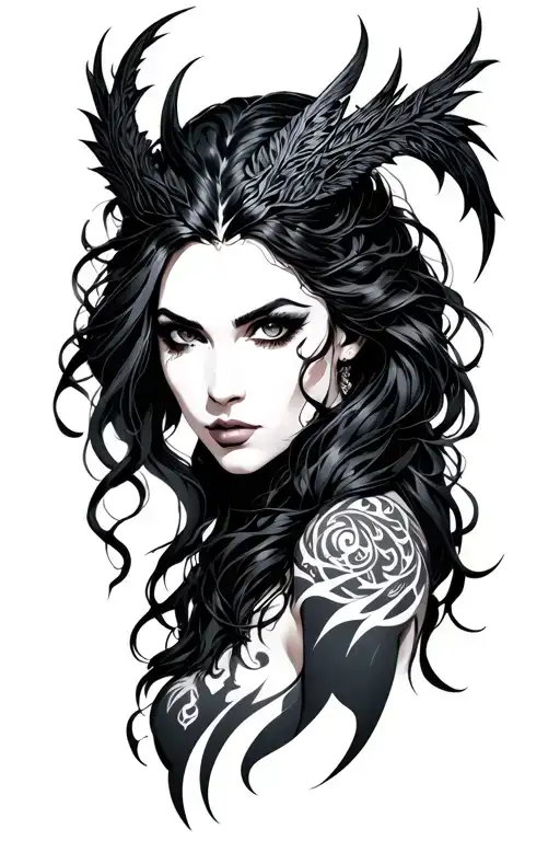 Morrigan tattoo design idea