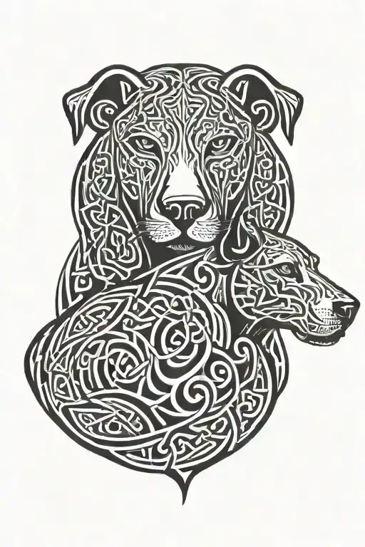 celtic hounds tattoo design idea