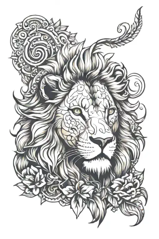 leo lion tattoo design idea