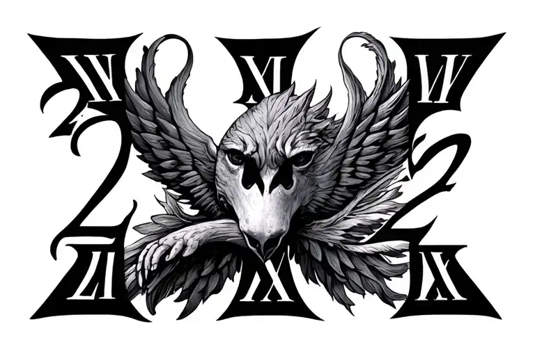 Roman numerals 2017 and 2021 above knee tattoo tattoo design idea