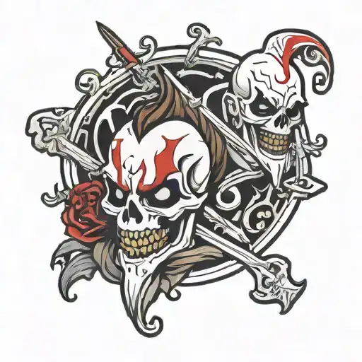 terrifier x ghost tattoo design idea