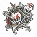 terrifier x ghost tattoo design idea