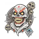 terrifier x ghost tattoo design idea