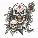 terrifier x ghost tattoo design idea