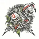 terrifier x ghost tattoo design idea