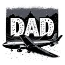 plane fading out of existence, delicate text saying Dad tattoo design idea