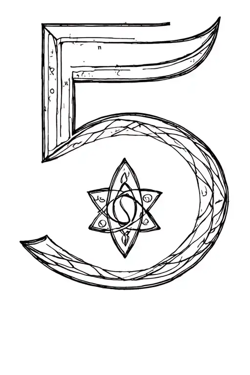 The number 5 (my personal Solar Plexus Chakra number), symbolizing personal power, adaptability, and transformation. tattoo design idea