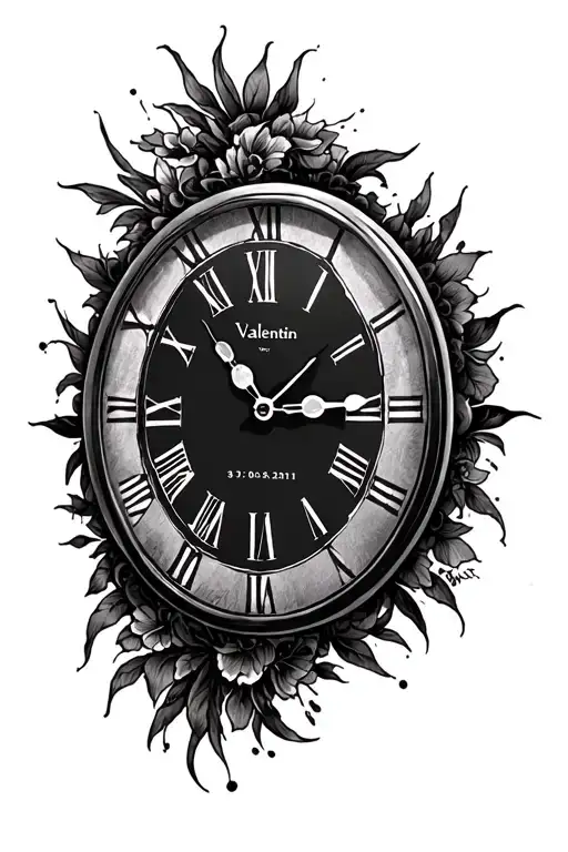 "Valentin 31.05.2011" Gusset clock and a tattoo design idea