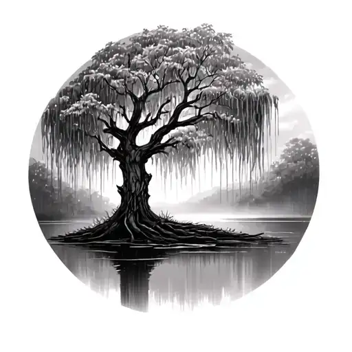 weeping willow tree for my daughter tattoo design idea