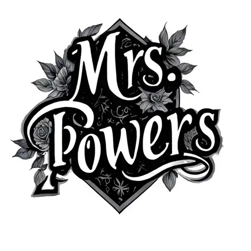 "Mrs.Powers" husband tattoo design idea