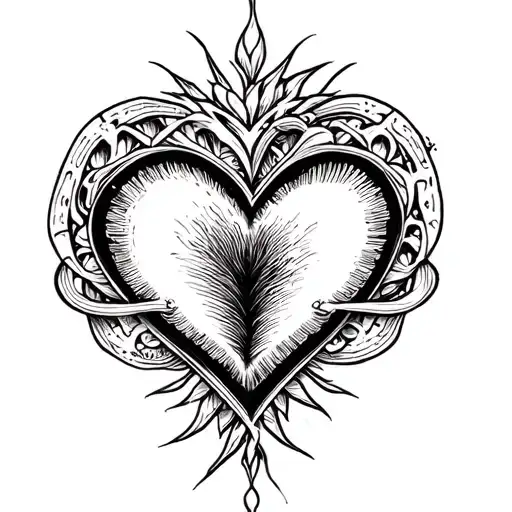 double heart intertwined tattoo design idea