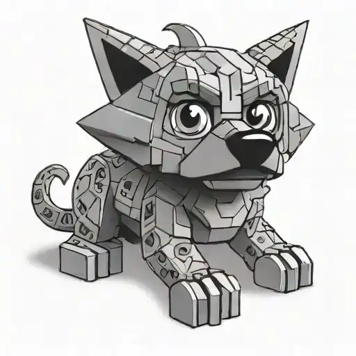 Lego Bluey kids show tattoo design idea