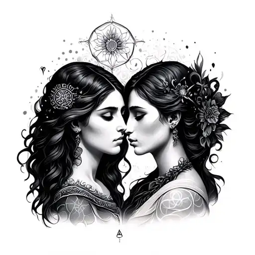 aquarius and virgo tattoo design idea