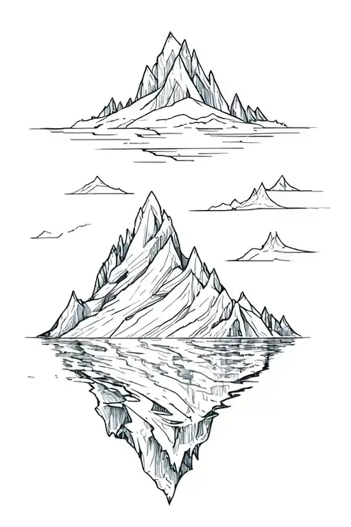 iceberg floating island map outline tattoo design featuring tattoo design idea