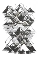 mountains with upleasant wether  tattoo design idea