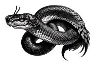 half Snake half Butterfly wings tattoo design idea